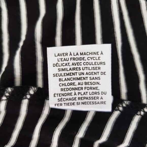 B.P. Tiny Stripe Long Sleeve Peplum Top - Picture 8 of 8